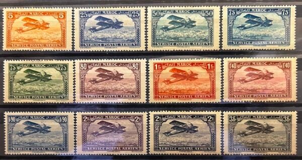 Maroc – N° 01 à 11 – Série complète + Variété 10a MH* – Année 1922-27 – Cote 194,50 €.