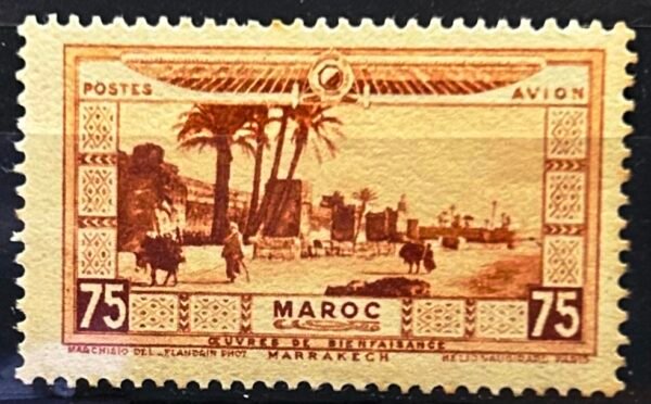 Maroc – N° 12 à 21 – Série complète – Année 1928 – Cote 110 €.