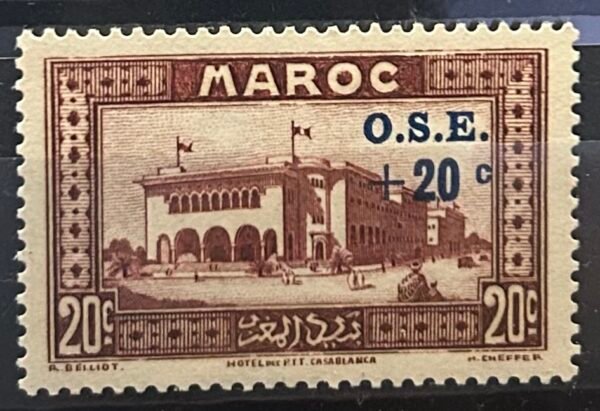 Maroc – N°153 à 150 – Série Complète de 8 timbres – MNH** – Année 1938 – Cote 72 €.