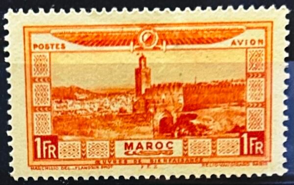 Maroc – N° 12 à 21 – Série complète – Année 1928 – Cote 110 €.