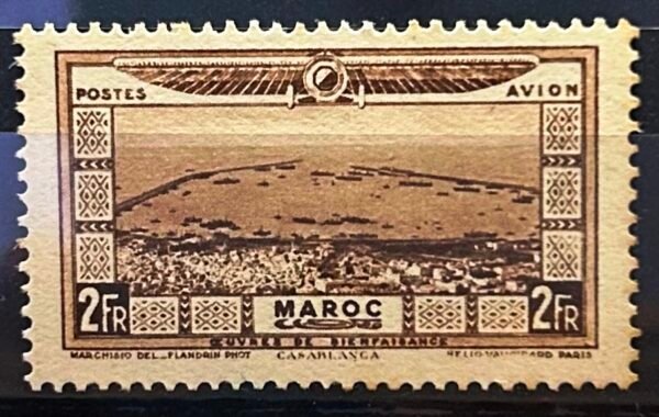 Maroc – N° 12 à 21 – Série complète – Année 1928 – Cote 110 €.