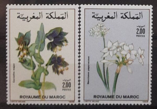 Maroc – Série de 2 timbres N°1070 et 1071  Neuf Sans Charnière – Année 1989 – Cote 3 €