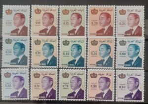 Maroc – Série de 15 Timbres N° 904-918 Neuf Sans Charnière – Année 1982 – Cote 5,5 €