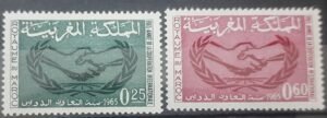 Maroc – Série de 2 Timbre N° 486 et 487 Neuf Sans Charnière – Année 1965 – Cote 2 €