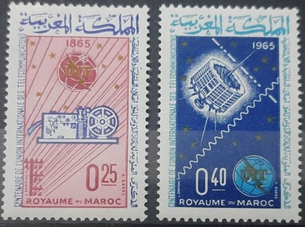 Maroc – Série de 2 Timbre N° 484 et 485 Neuf Sans Charnière – Année 1965 – Cote 1.50 €
