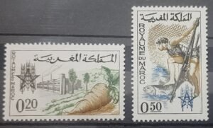 Maroc – Série de 2 Timbres N°459 et 460 Neuf Sans Charnière – Année 1963 – Cote 2 €
