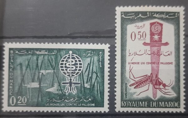 Maroc – Série de 2 Timbres N°446 et 447 - Neuf Sans Charnière – Année 1962 – Cote 1.80 €