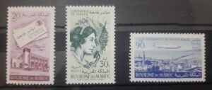 Maroc – Série de 3 Timbres N°424-426 - Neuf Sans Charnière – Année 1961 – Cote 3 €