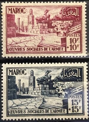 Maroc – N°294-295 – Série complète MNH** – Année 1950 – Cote 4 €.