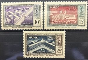 Maroc – N°302 à 304 – Série complète MNH** – Année 1951 – Cote 7,5 €.