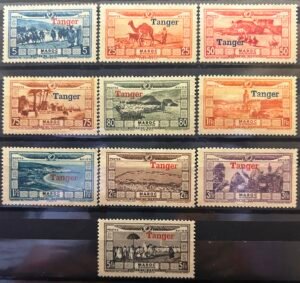 Maroc – N° 21 à 31 – Série complète – Année 1928 – Cote 110 €.