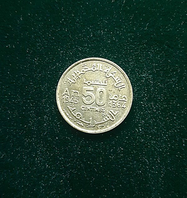 50 Centimes Maroc – Mohamed V – Date 1364 (1945)