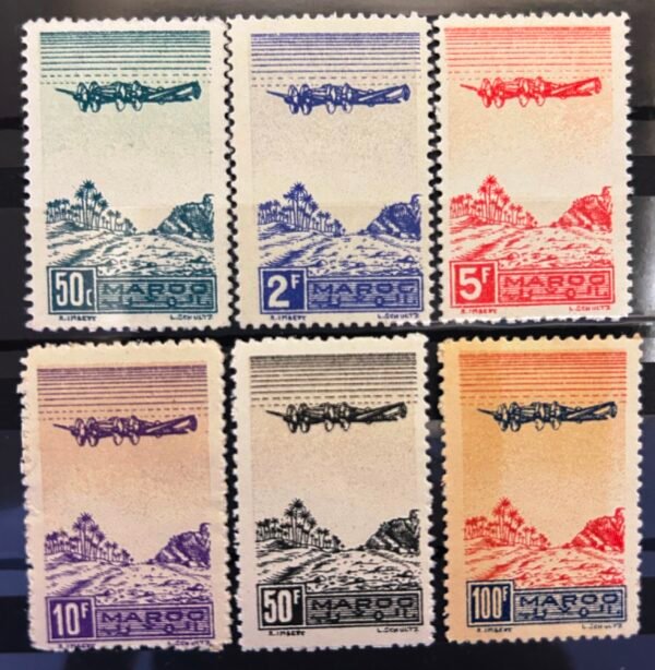Maroc – N° 50 à 55 – Série complète MNH** – Année 1944 – Cote 13 €.