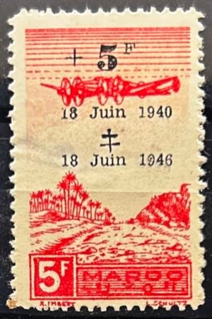 Maroc – N°58 – MH* – Année 1946 – Cote 2 €.