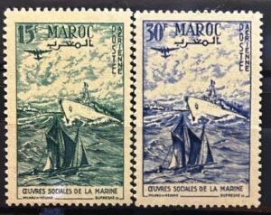 Maroc – N° 98 - 99 – Série complète MNH** – Année 1954 – Cote 5 €.