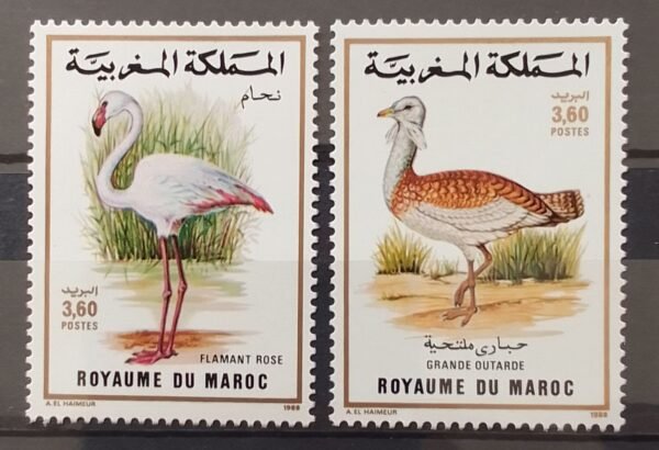 Maroc – Série de 2 timbres N° 1056 et 1057 – Neuf Sans Charnière – Année 1988 – Cote 6 €