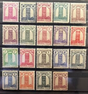 Maroc – N°204 à 222 – Série Complète MNH** – Année 1943-44 – Cote 16 €.